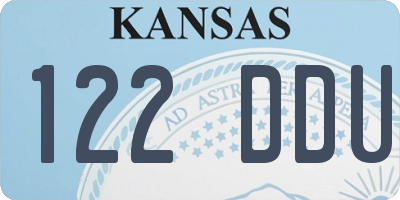 KS license plate 122DDU