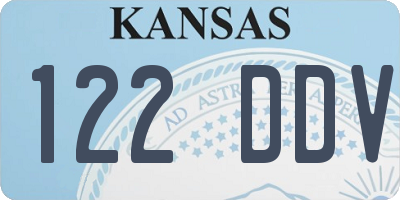 KS license plate 122DDV