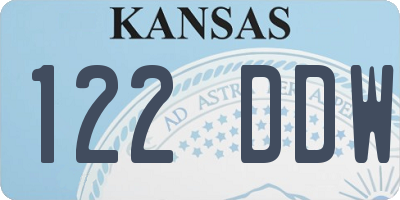 KS license plate 122DDW