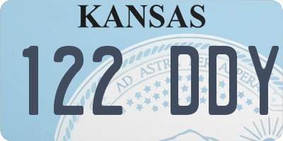 KS license plate 122DDY