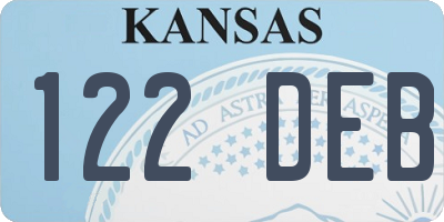 KS license plate 122DEB