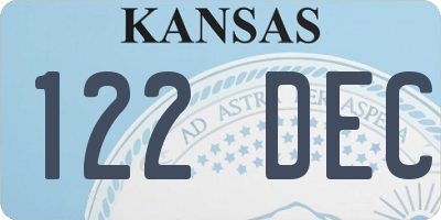 KS license plate 122DEC