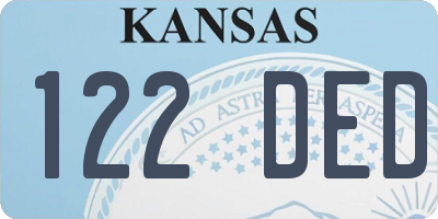 KS license plate 122DED