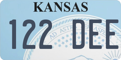 KS license plate 122DEE