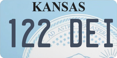 KS license plate 122DEI