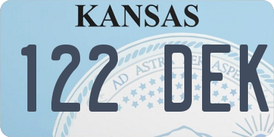 KS license plate 122DEK