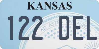 KS license plate 122DEL