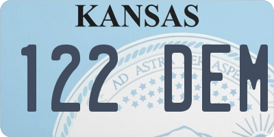 KS license plate 122DEM