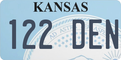 KS license plate 122DEN