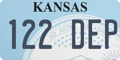 KS license plate 122DEP