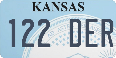 KS license plate 122DER