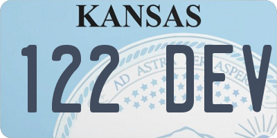 KS license plate 122DEV