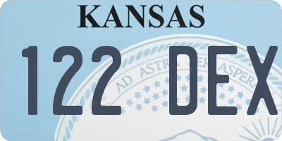 KS license plate 122DEX