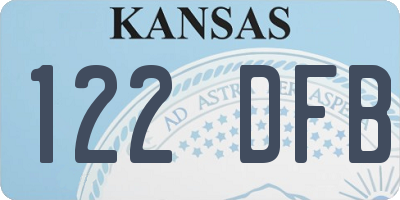 KS license plate 122DFB