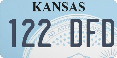 KS license plate 122DFD