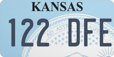KS license plate 122DFE