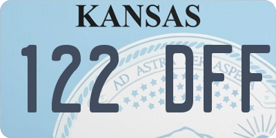 KS license plate 122DFF