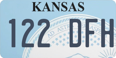 KS license plate 122DFH