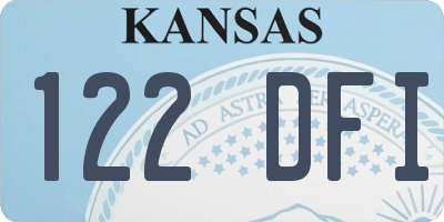 KS license plate 122DFI