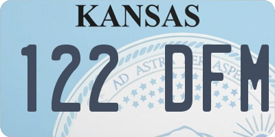 KS license plate 122DFM