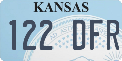 KS license plate 122DFR