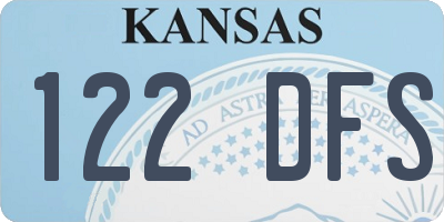 KS license plate 122DFS