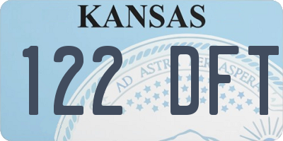 KS license plate 122DFT