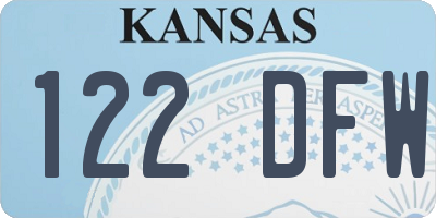 KS license plate 122DFW