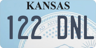 KS license plate 122DNL