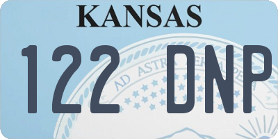 KS license plate 122DNP