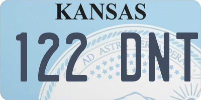 KS license plate 122DNT