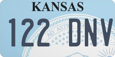 KS license plate 122DNV