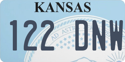 KS license plate 122DNW
