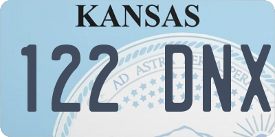 KS license plate 122DNX