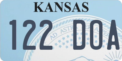 KS license plate 122DOA