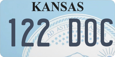 KS license plate 122DOC