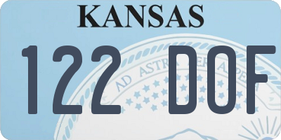 KS license plate 122DOF