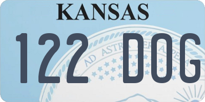 KS license plate 122DOG