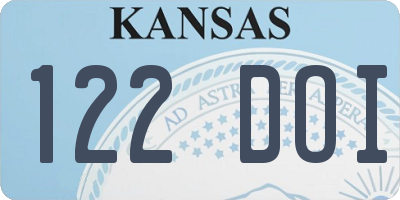 KS license plate 122DOI