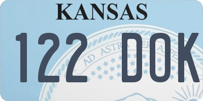 KS license plate 122DOK