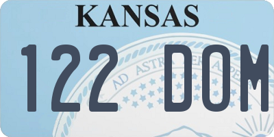 KS license plate 122DOM
