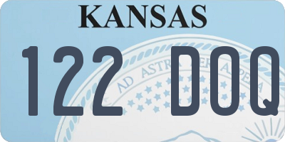 KS license plate 122DOQ