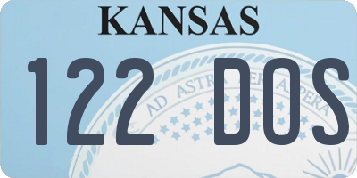 KS license plate 122DOS