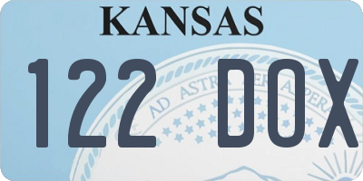KS license plate 122DOX