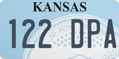 KS license plate 122DPA