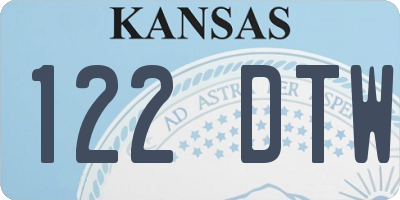 KS license plate 122DTW