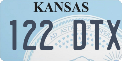 KS license plate 122DTX