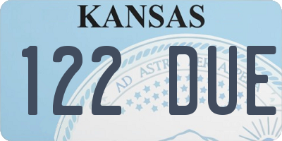 KS license plate 122DUE