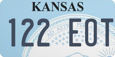 KS license plate 122EOT