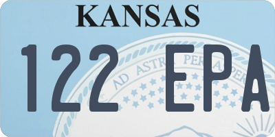 KS license plate 122EPA